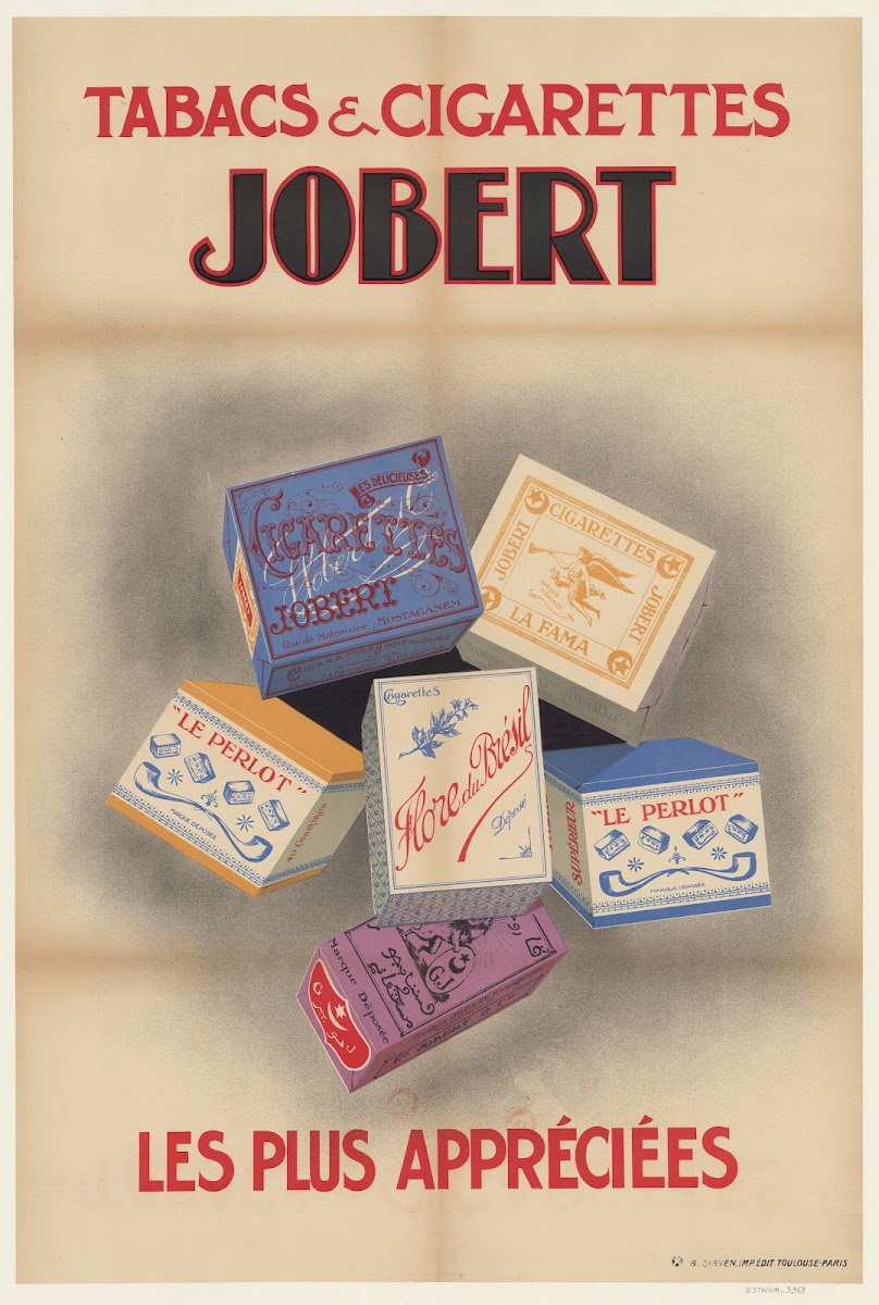 Tabacs  Cigarettes Jobert  les plus appréciées 1929