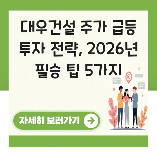 대우건설 주가 급등 투자 전략