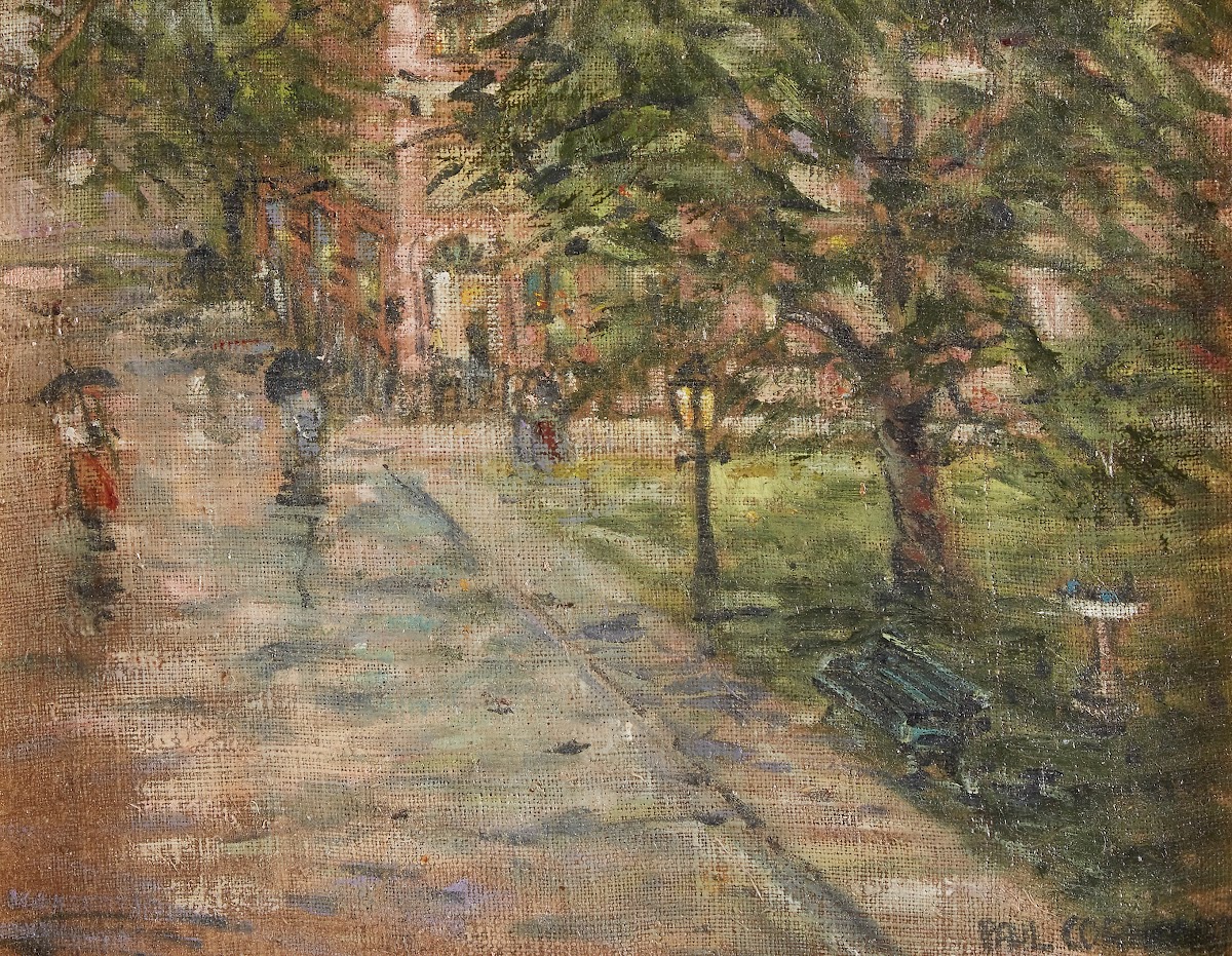 Rainy Street Sceneinedne