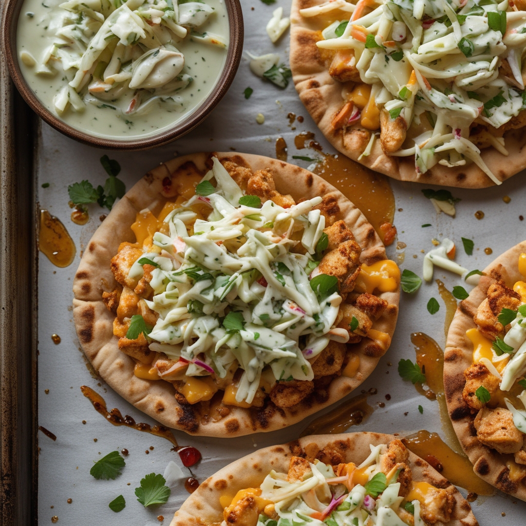 Sheet Pan Chicken Pitas with Fresh Herb Ranch Slaw - Easy Homemade Weeknight Meal