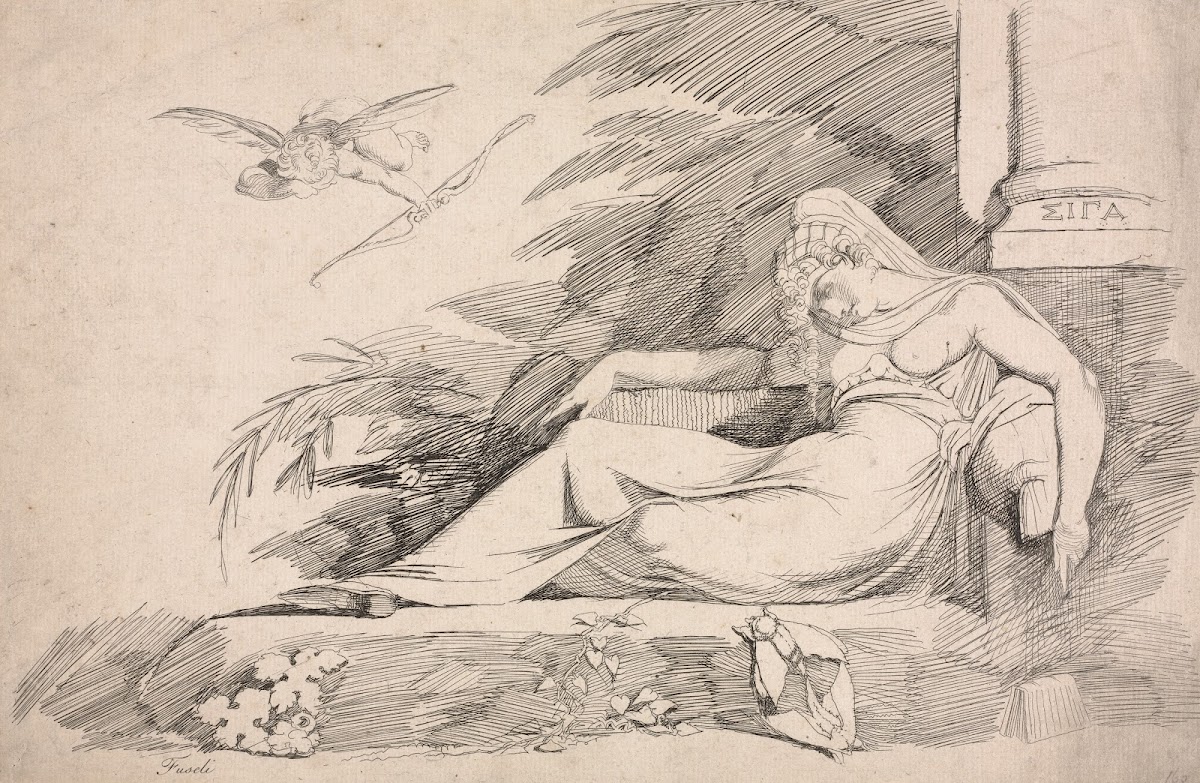 Sleeping Woman with a Cupid 1780 1790