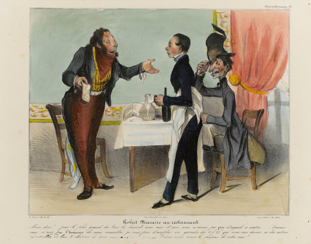 Robert Macaire au restaurant 1836 1838
