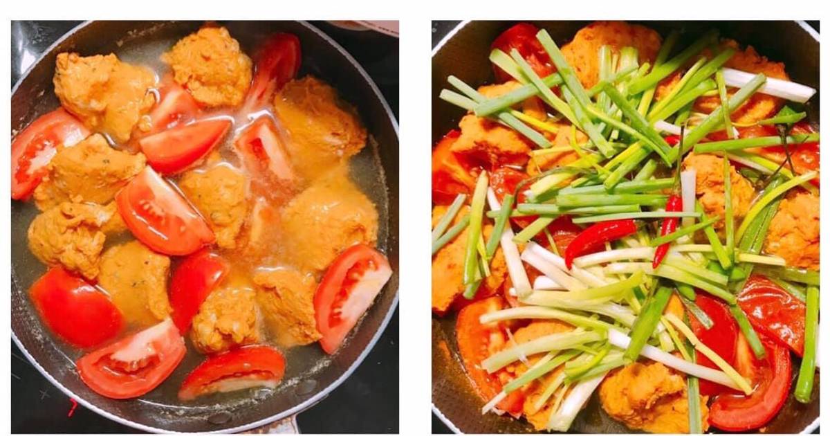 Chả cá thác lác nấu cà cần, hành lá. Nấu phớt