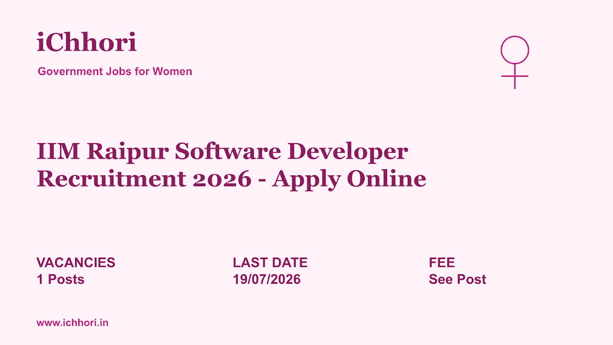 IIM Raipur Software Developer Recruitment 2026 - Apply Online - iChhori