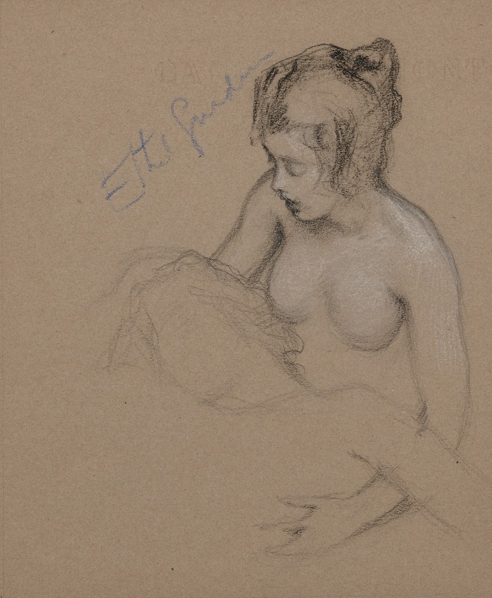 Female nude study for The Lament for Icarus
