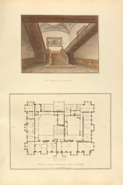 a The Staircase at Longleat  b Ground Plan of Longleat House Wiltshire 1811