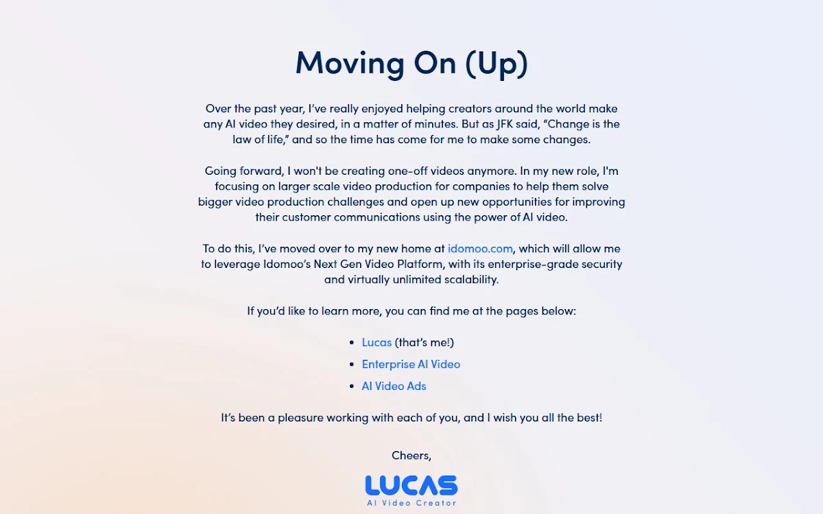 Captura de Lucas, AI video creator