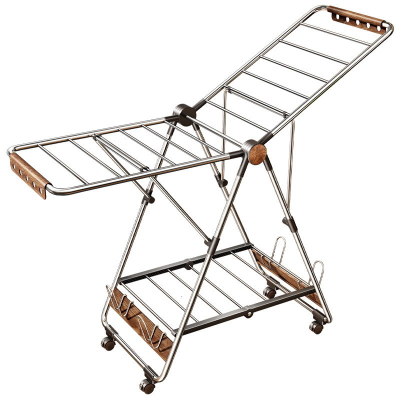 Stainless steel drying rack, foldable, standing model