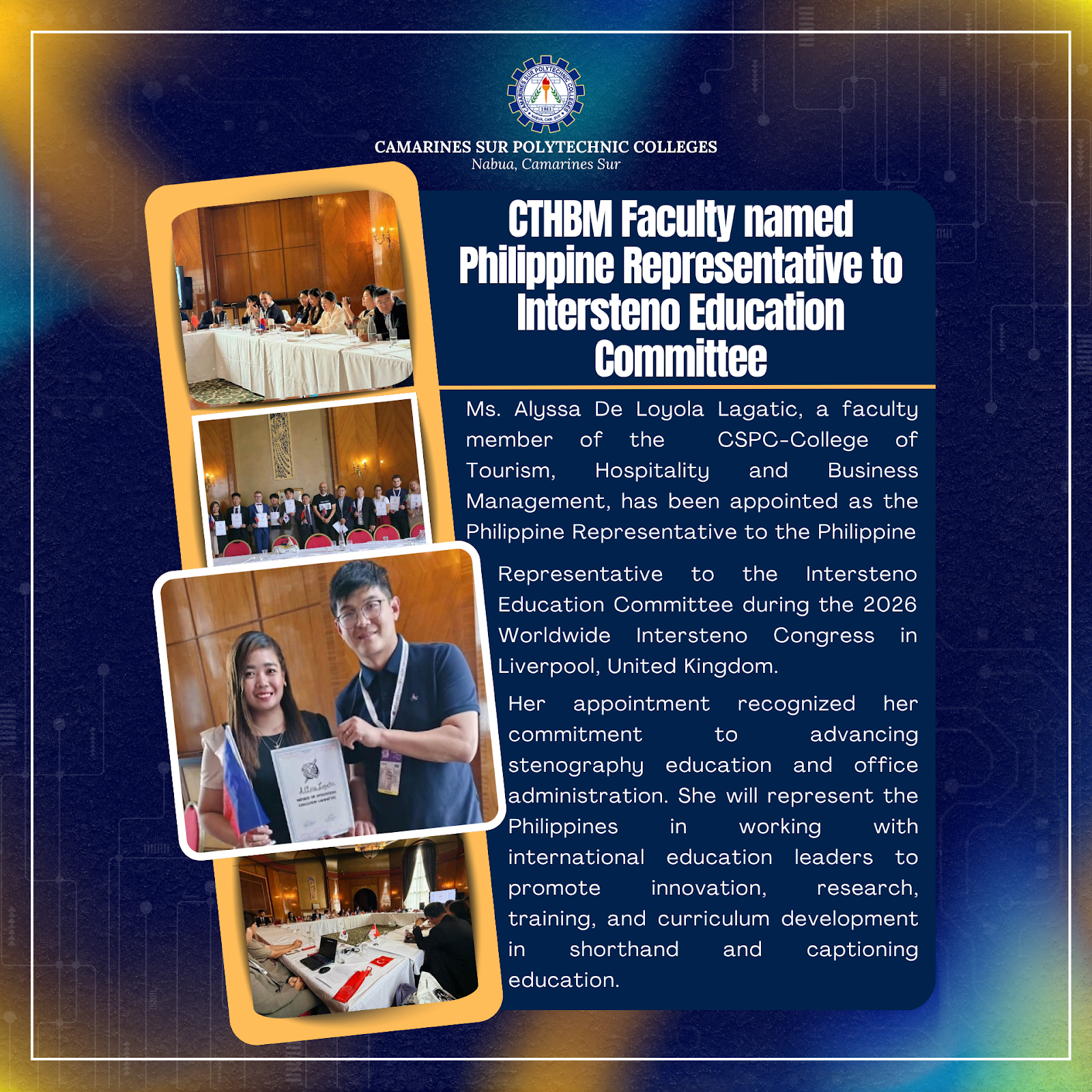 𝗟𝗮𝗴𝗮𝘁𝗶𝗰 𝗔𝗽𝗽𝗼𝗶𝗻𝘁𝗲𝗱 𝗮𝘀 𝗣𝗵𝗶𝗹𝗶𝗽𝗽𝗶𝗻𝗲 𝗥𝗲𝗽𝗿𝗲𝘀𝗲𝗻𝘁𝗮𝘁𝗶𝘃𝗲 𝘁𝗼 𝗜𝗻𝘁𝗲𝗿𝘀𝘁𝗲𝗻𝗼 𝗘𝗱𝘂𝗰𝗮𝘁𝗶𝗼𝗻 𝗖𝗼𝗺𝗺𝗶𝘁𝘁𝗲𝗲