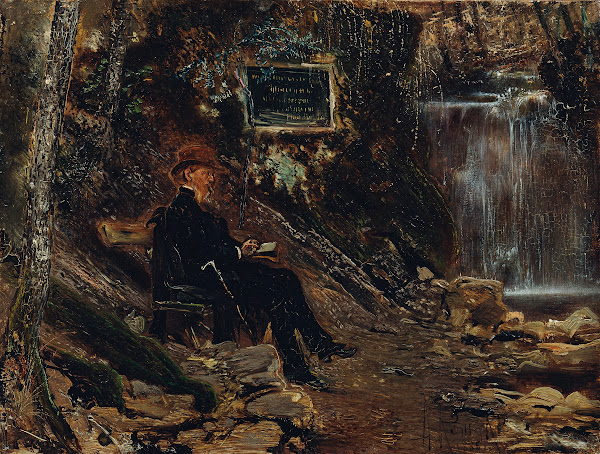Der Schriftsteller Hermann Rollett am Wasserfall 1885