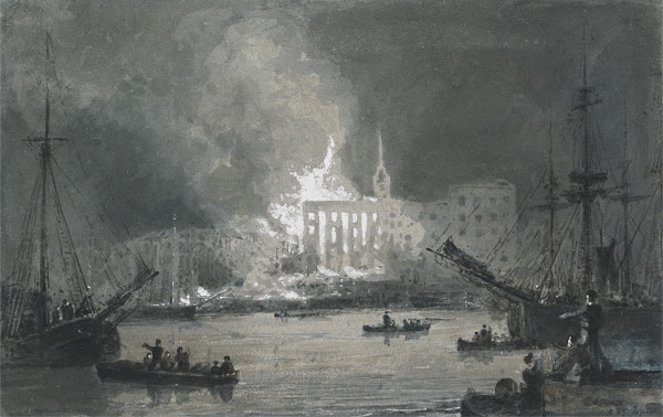 Fire on the Thames ca 1808