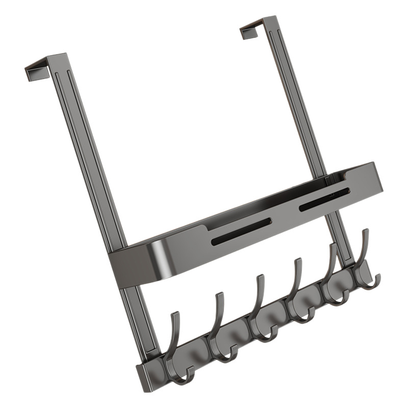 Aluminum door hook, double-layered, drill-free