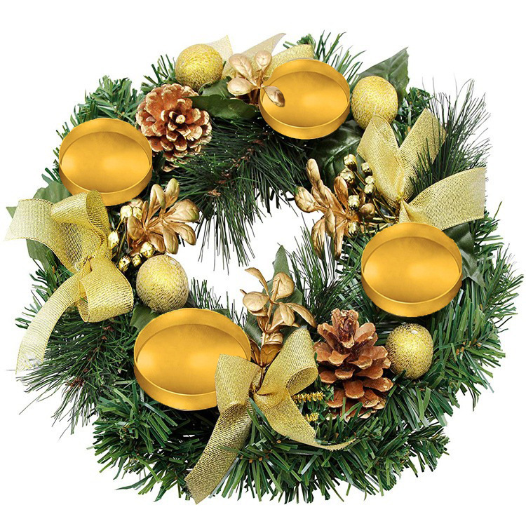 Silver Christmas wreath with bow