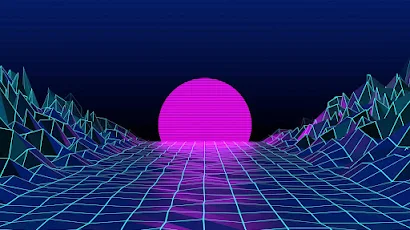 Retro Style, 1980S, Abstract, Synthwave, Grid 4K Wallpaper Background