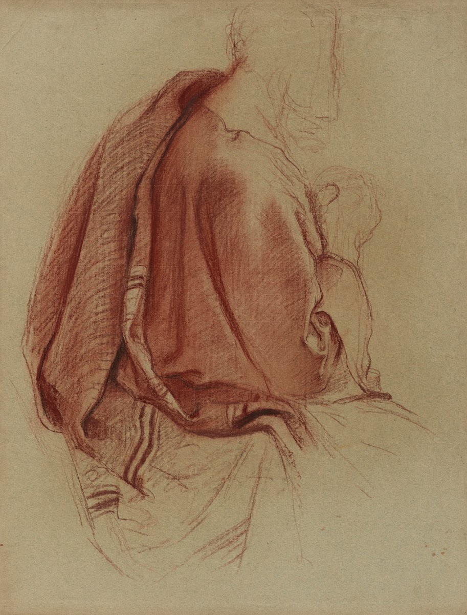 Etude de draperie buste dhomme vu de profil vers la droite 1918