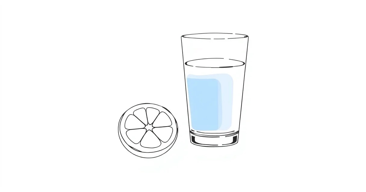 여름다이어트도시락 식단 관리용 레몬수와 물컵 이미지