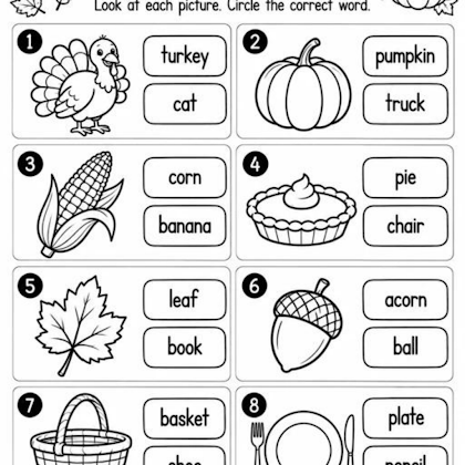 My Thanksgiving Picture Worksheet