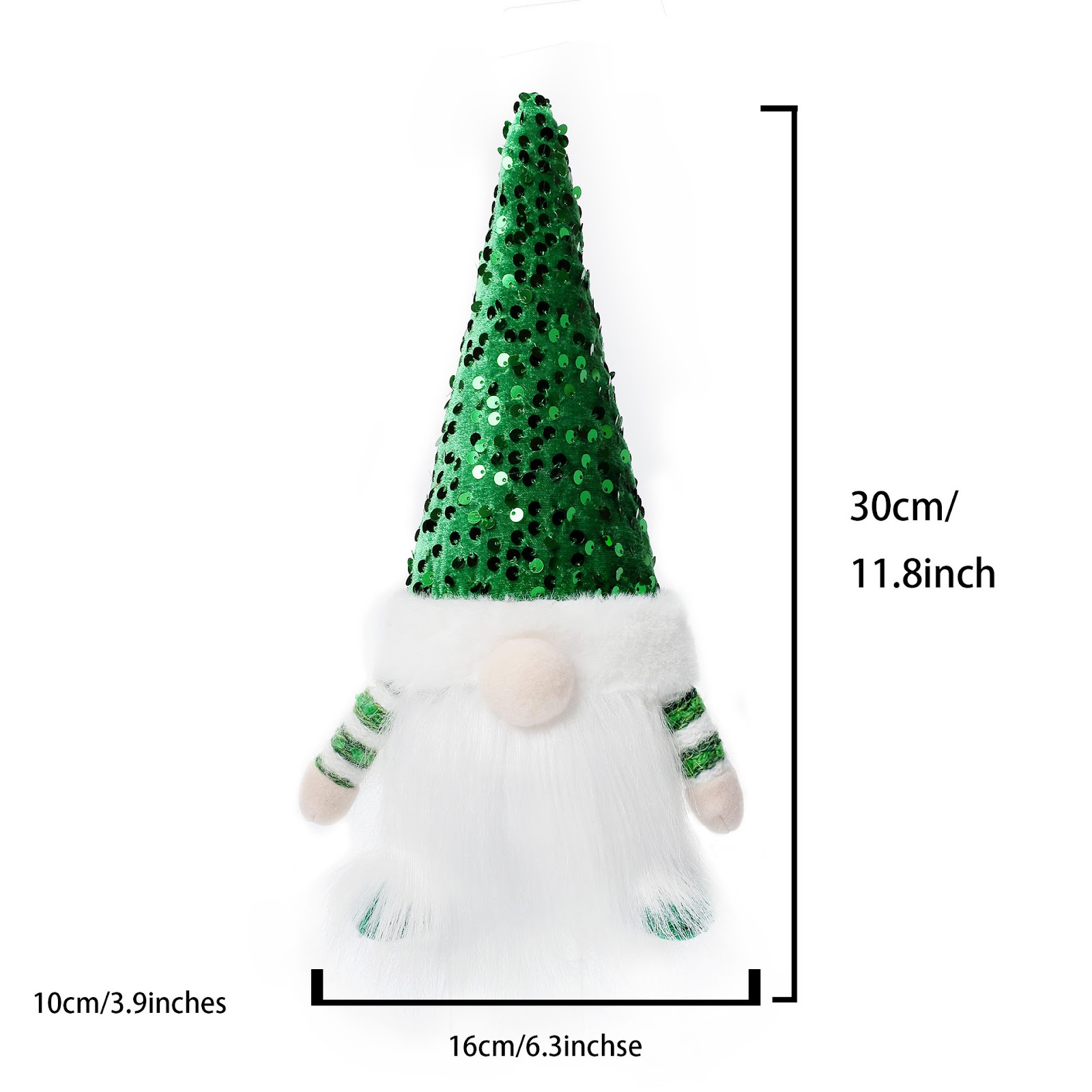 Illuminated Christmas Gnome Figure with Sequined Hat