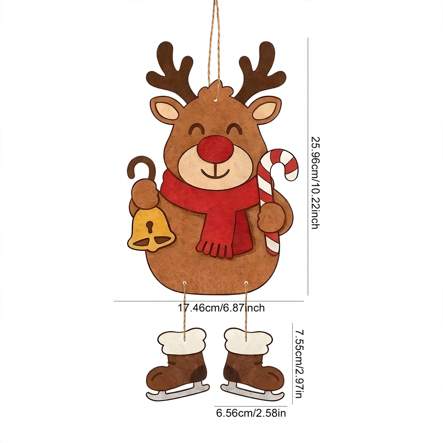 Christmas Felt Ornaments, Set of 6