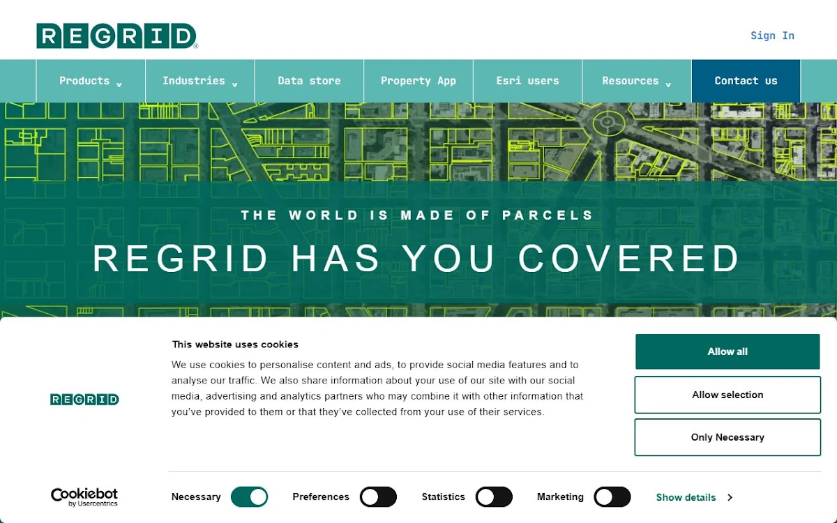 Captura de Regrid Property App