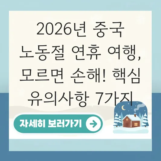 중국 노동절 연휴 기간 여행 시 유의사항
