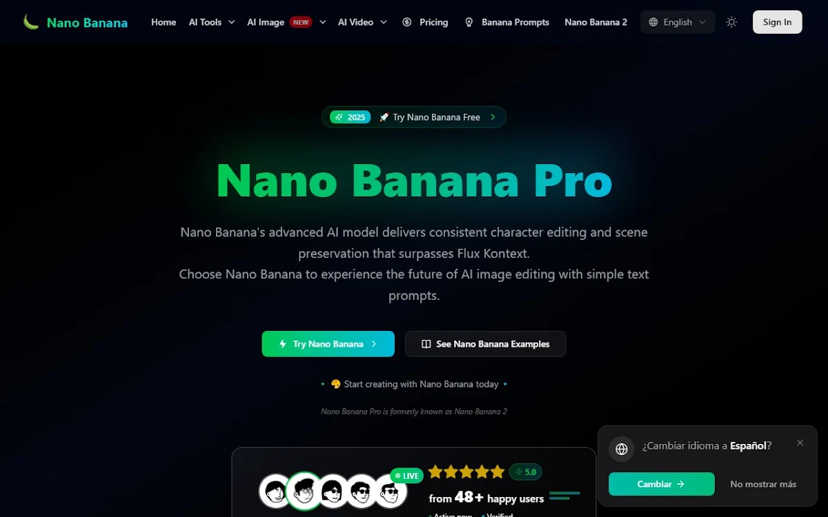 Captura de Nano Banana - AI Image Generator