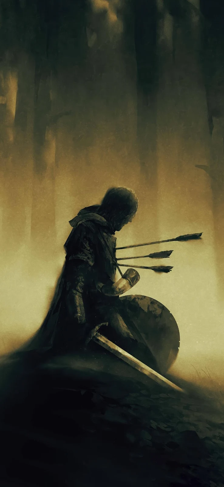 Boromir At Amon Hen - Digital Painting Full HD iPhone Wallpaper (1152x2498)