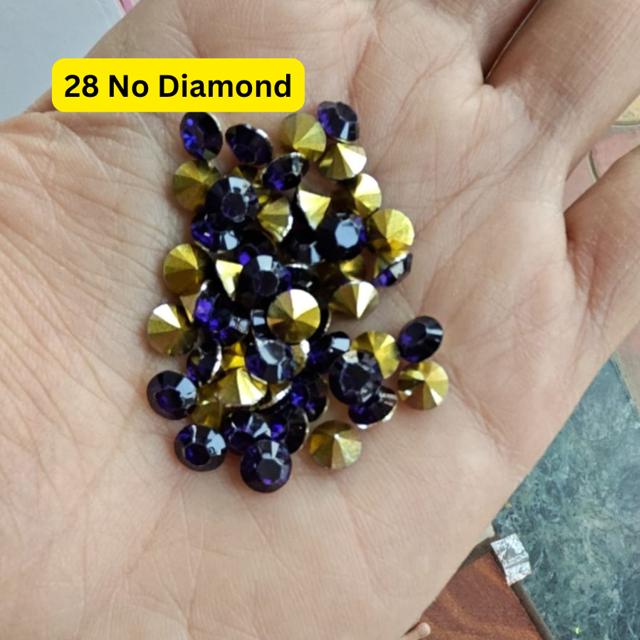 Base Blue Round Pedent Base Diamond (28 diamond) (pack of 50)