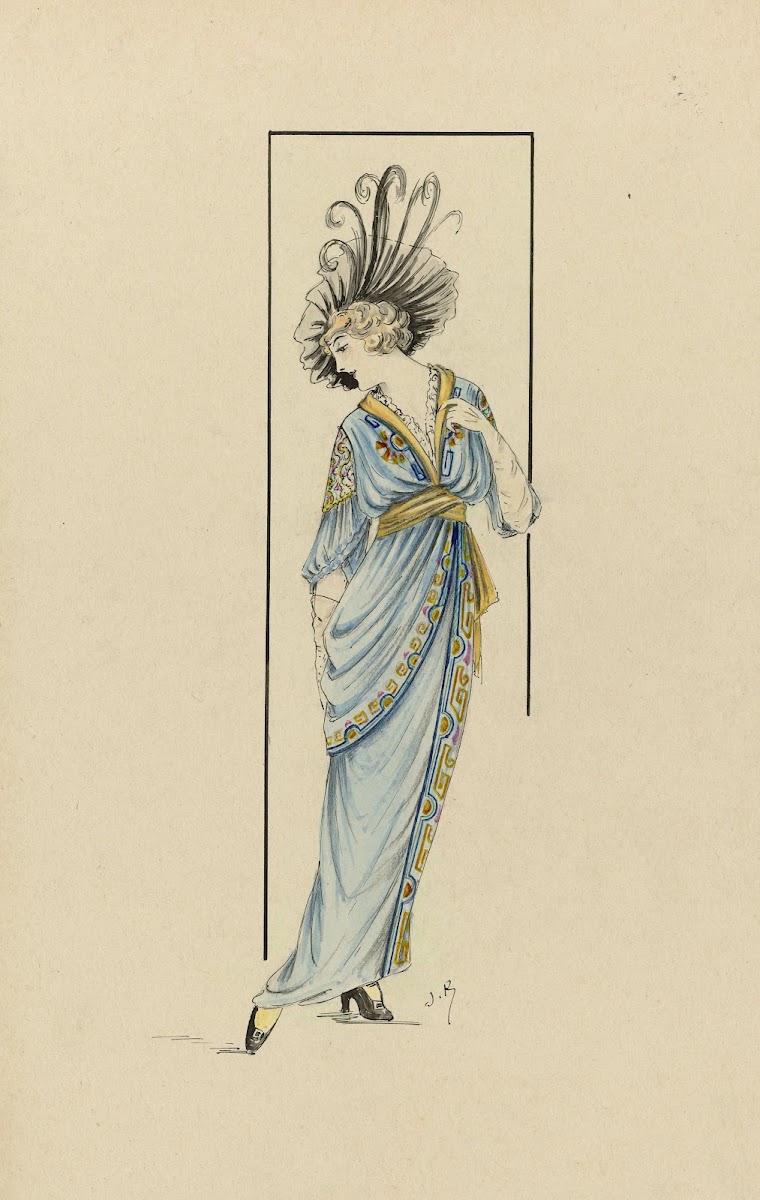 Woman In Blue Dress 1913 1914