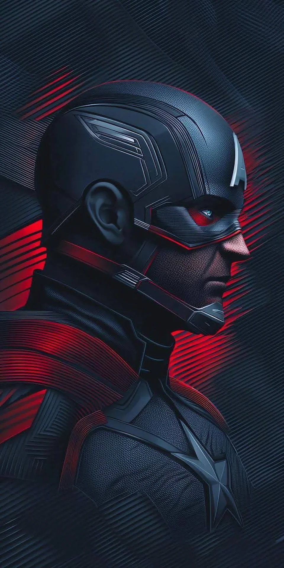 Tactical Captain America Dark Suit Profile Portrait - Free 4K mobile Wallpaper