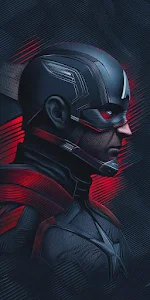Tactical Captain America Dark Suit Profile Portrait