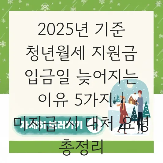 청년월세 지원금 입금일 및 미지급 시 대처 요령 대표 이미지