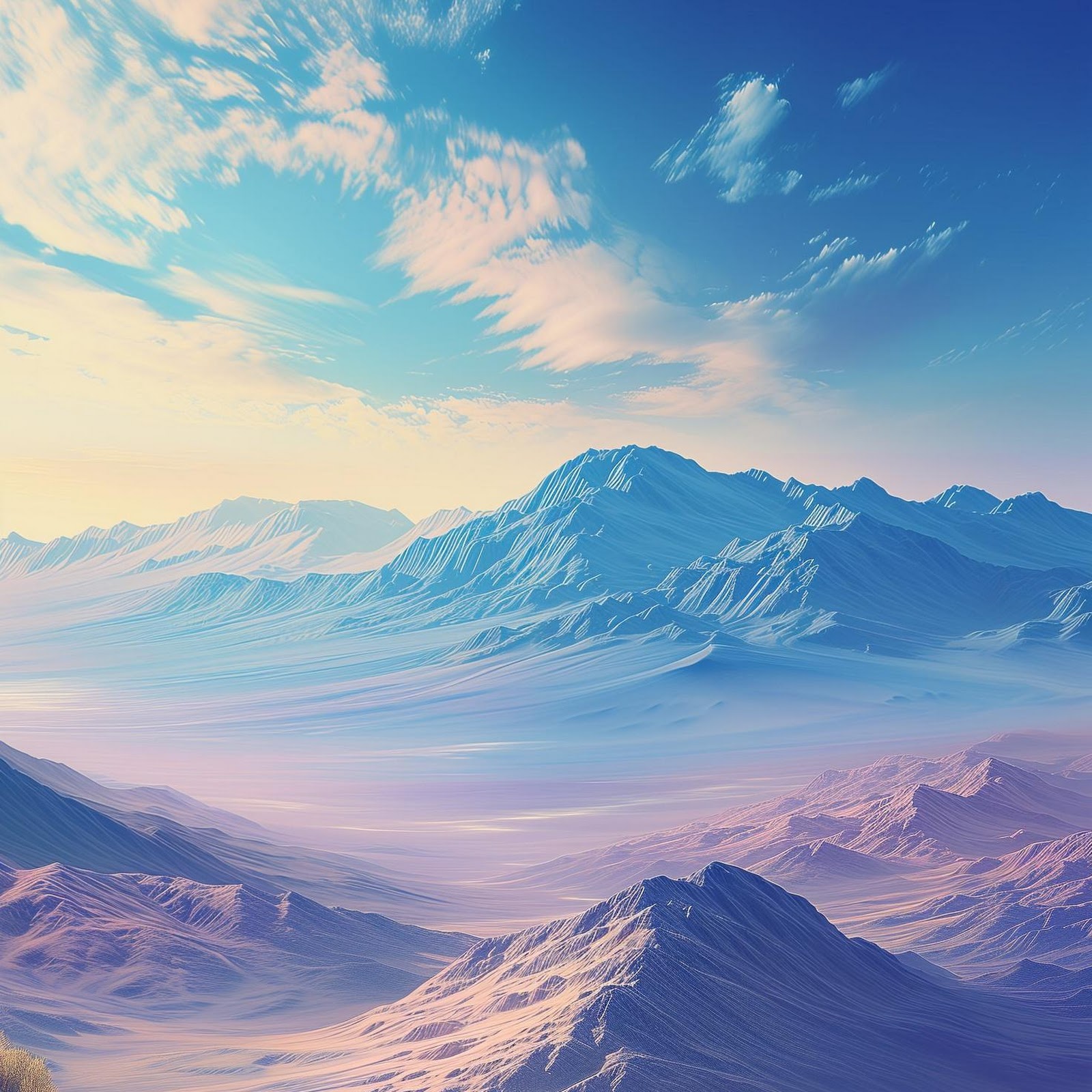 Download Majestic Blue Mountain Valley Scenery 2K iPhone