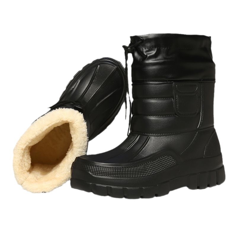 Herren-Winterstiefel, gefüttert, rutschfest, mittelhoher Schaft