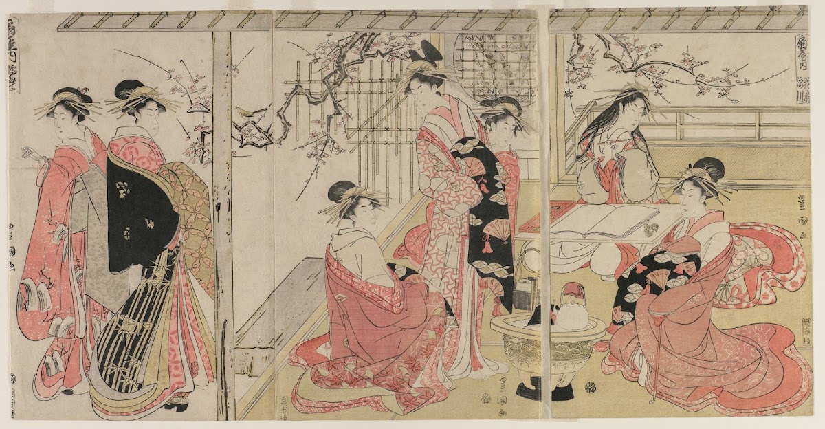 Courtesans of the Ōgiya on a Spring Outing mid  or late 1790s