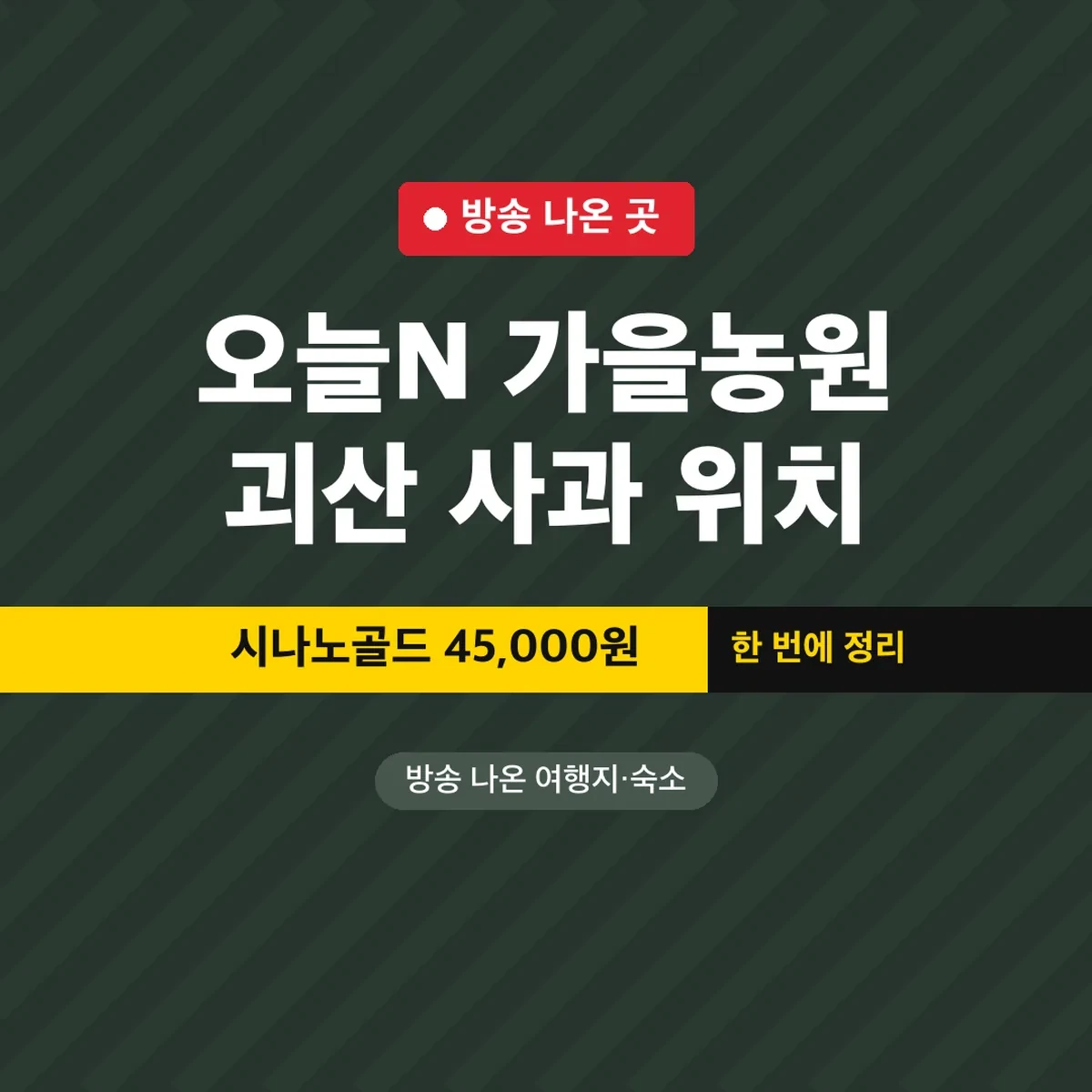 오늘N 가을농원 괴산 사과 위치, 시나노골드 45,000원