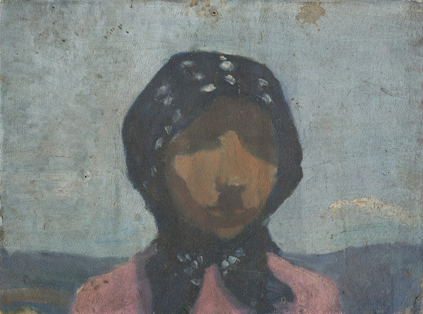 Study of a Peasant in a Black Spotted Scarf 1913