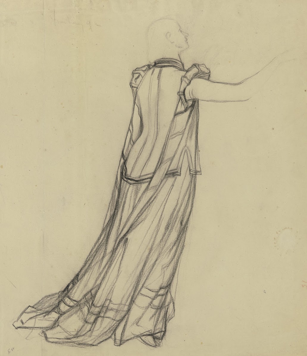 Garbed figure to the right