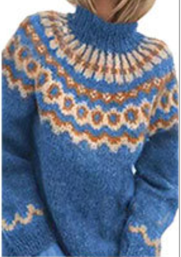 Lockerer Strickpullover aus Mohair-Mix mit Jacquard-Muster