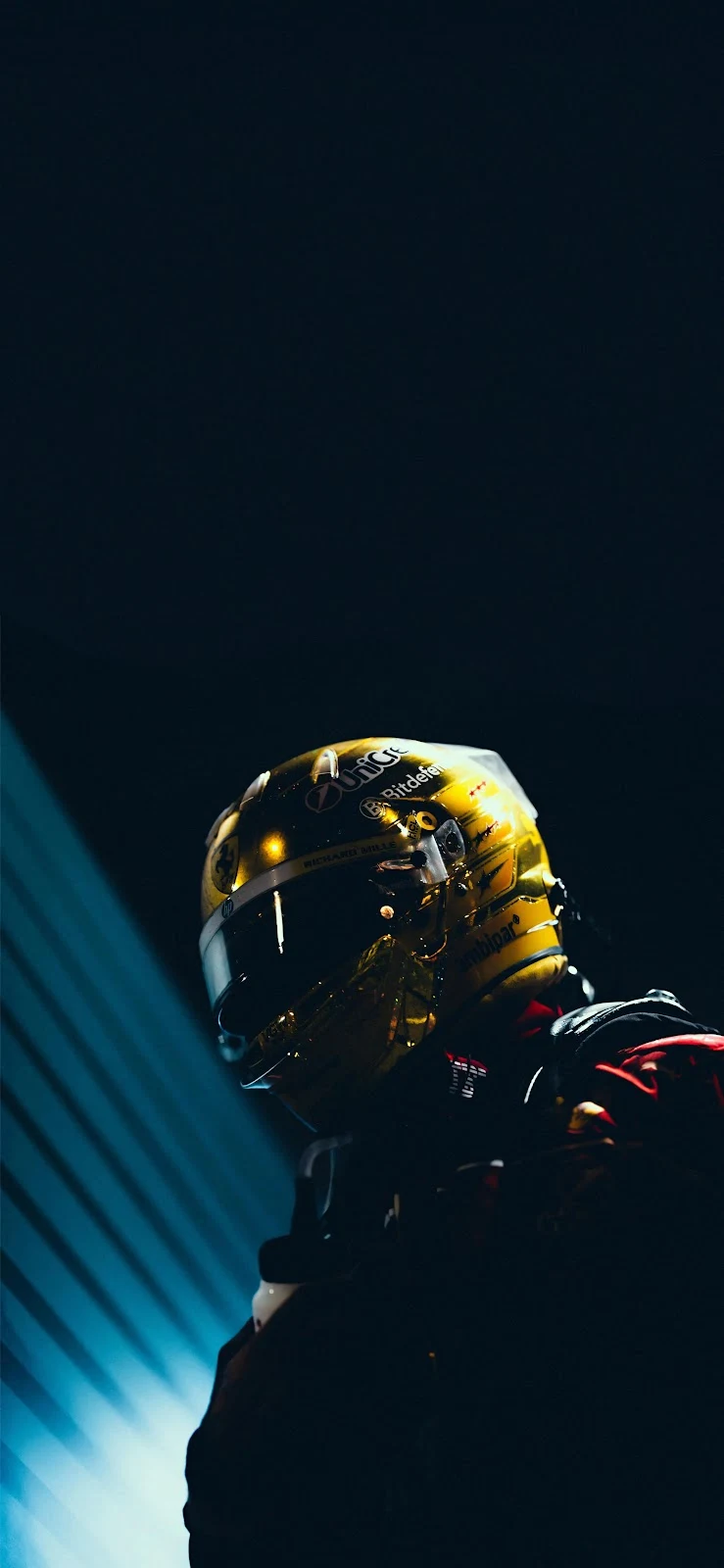 Charles Leclerc Ferrari Racing Helmet - Cinematic Sports Photography 5K iPhone Wallpaper (3046x6599)