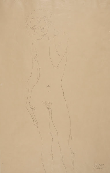 Stehender Mädchenakt von vorne 1913