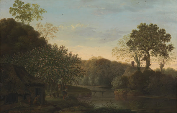 An Autumn Landscape with Apple Pickers mid 18th century