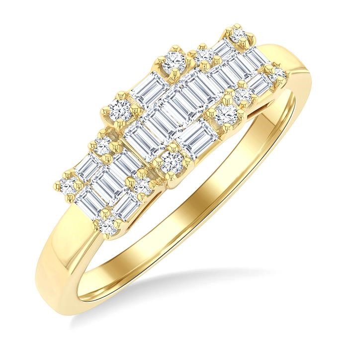 Princess Shape Past Present & Future Fusion Diamond Engagement Ring