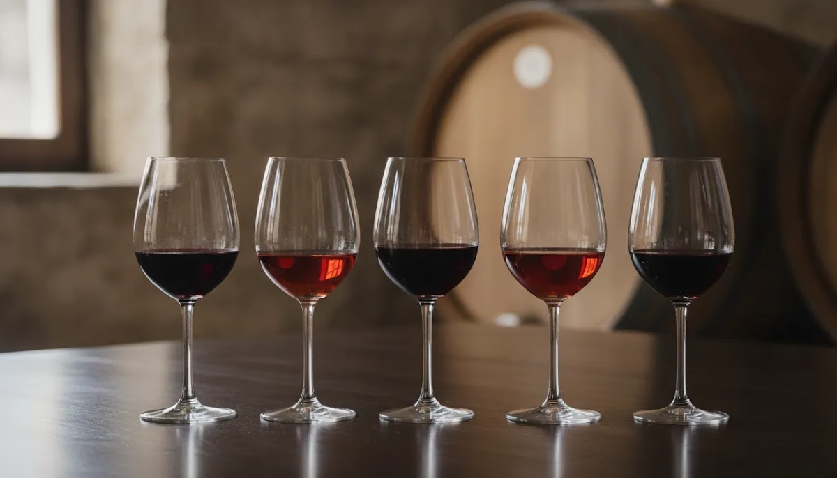 Best Barossa Valley vintages tasting comparison with multiple Shiraz glasses showing colour and structure