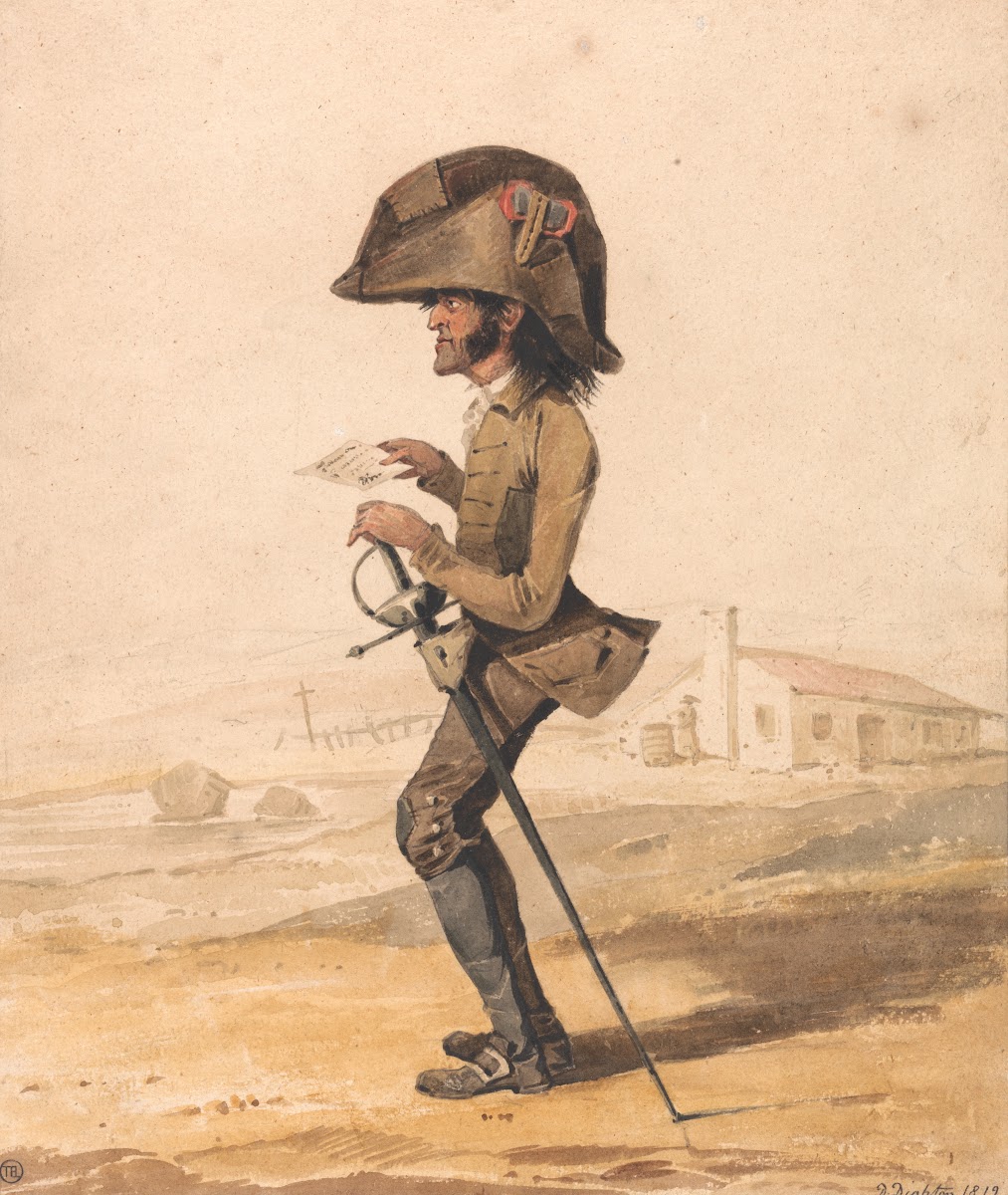 Caricature of a French military officer 1812