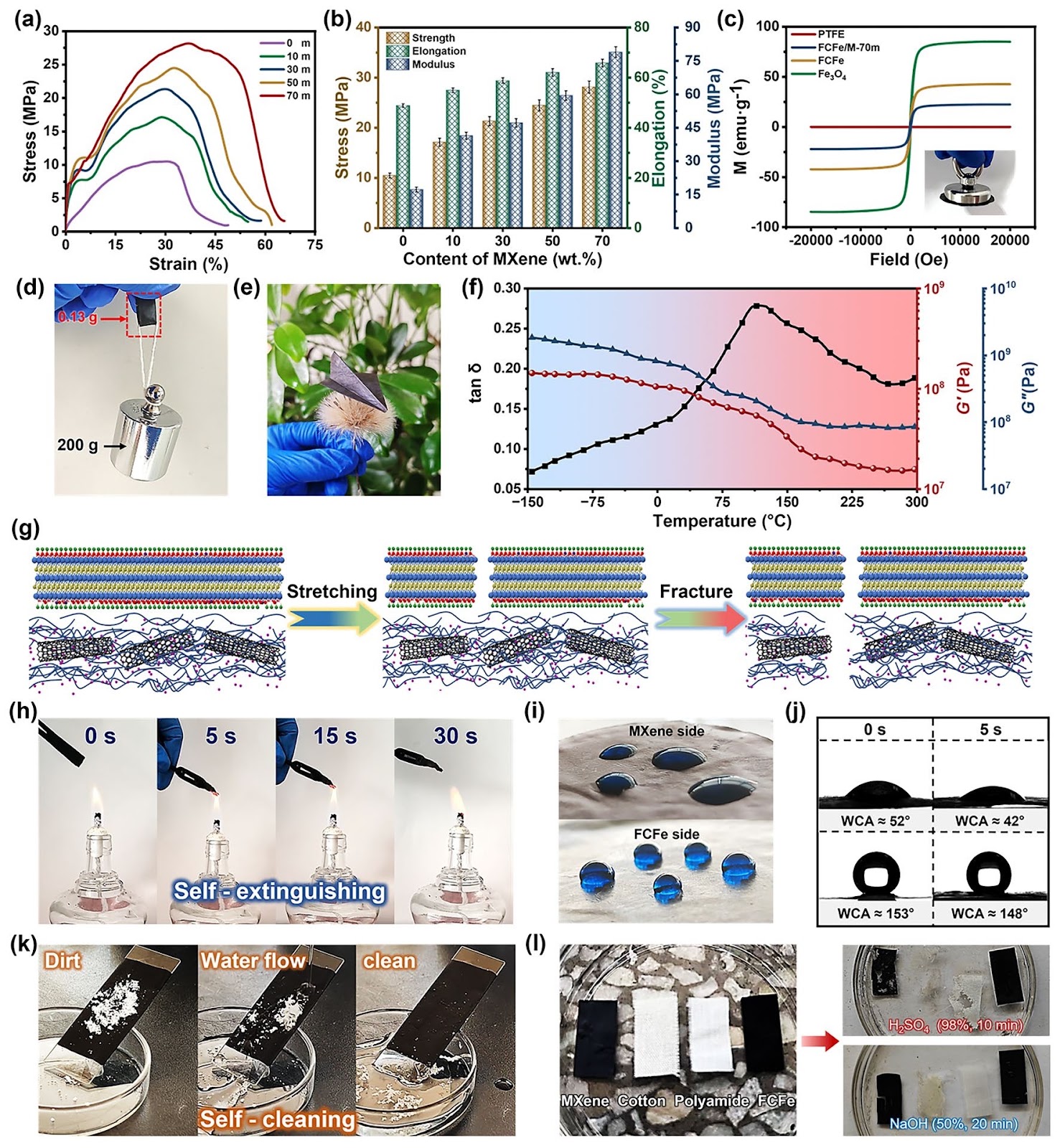 Multifunctional Janus-Structured Polytetrafluoroethylene-Carbon Nanotube-Fe3O4/MXene Membranes for Enhanced EMI Shielding and Thermal Management