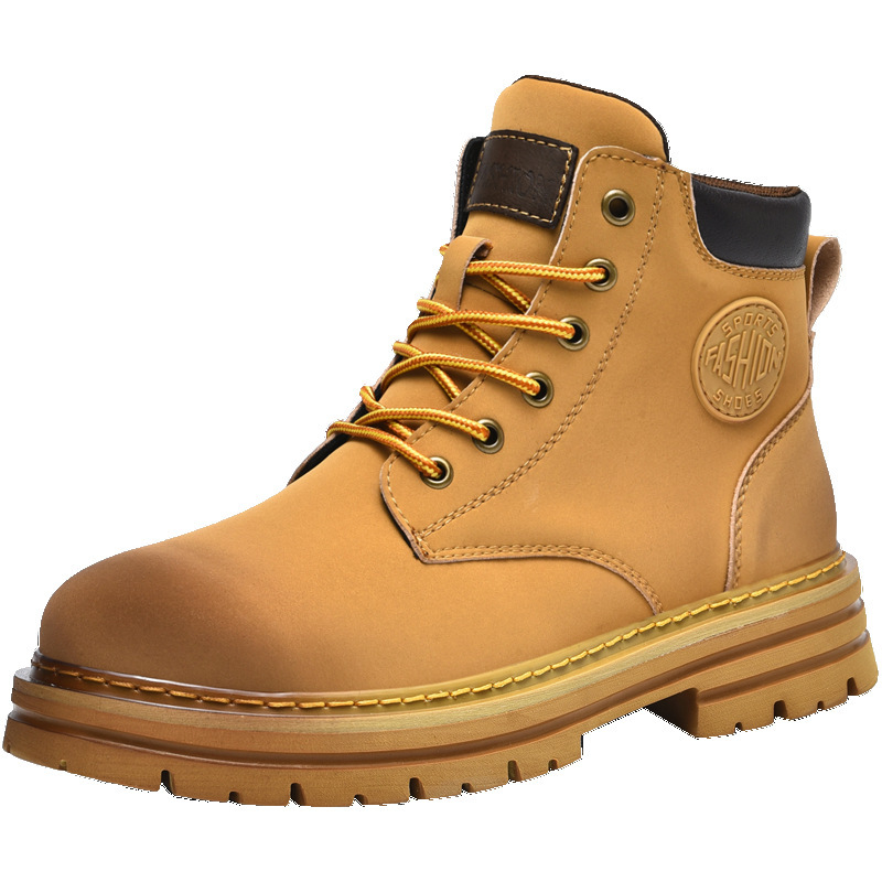 Men's work boots, water-repellent, with platform sole