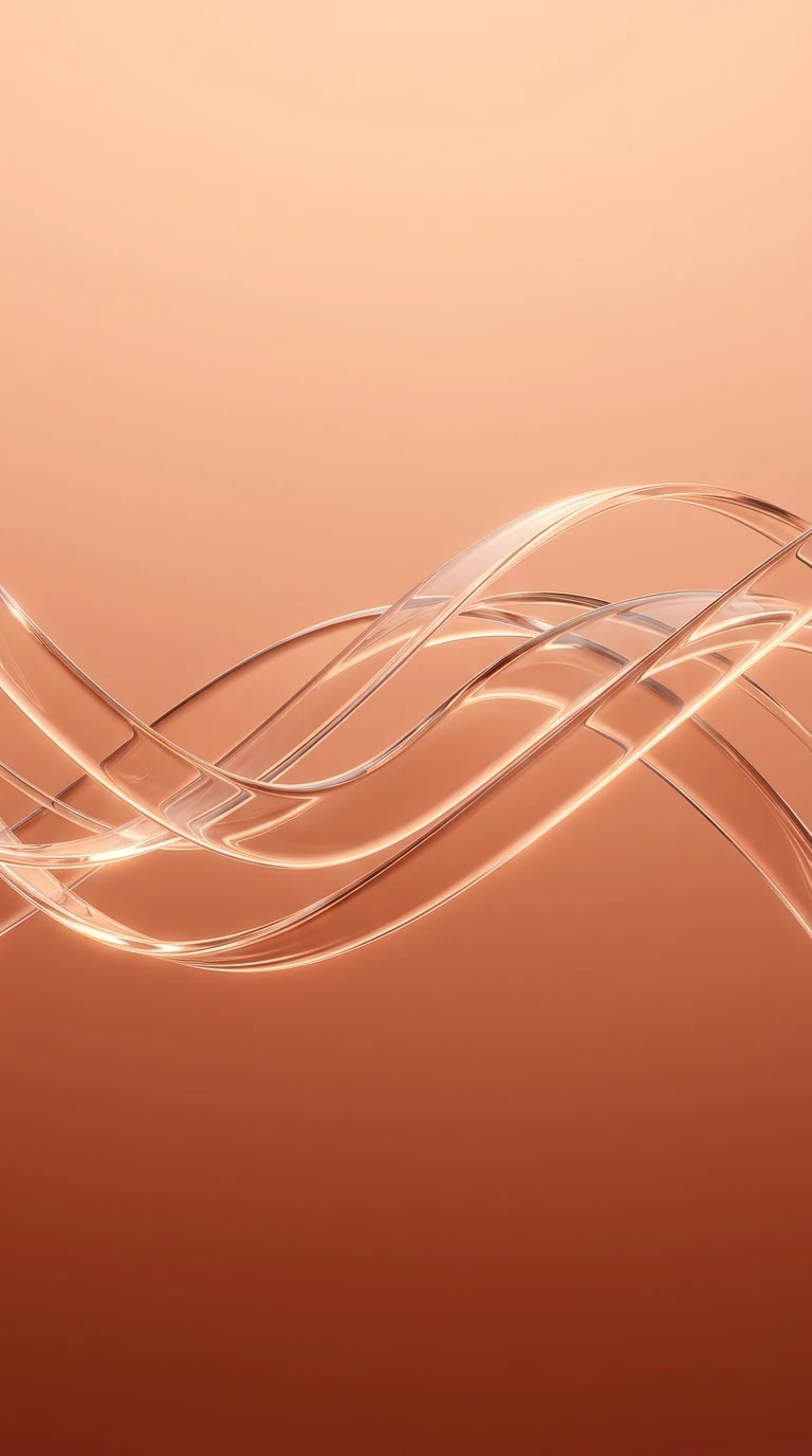 Minimalist Orange and Copper Glass Curving Ribbons Wallpaper - Free 4K mobile Wallpaper