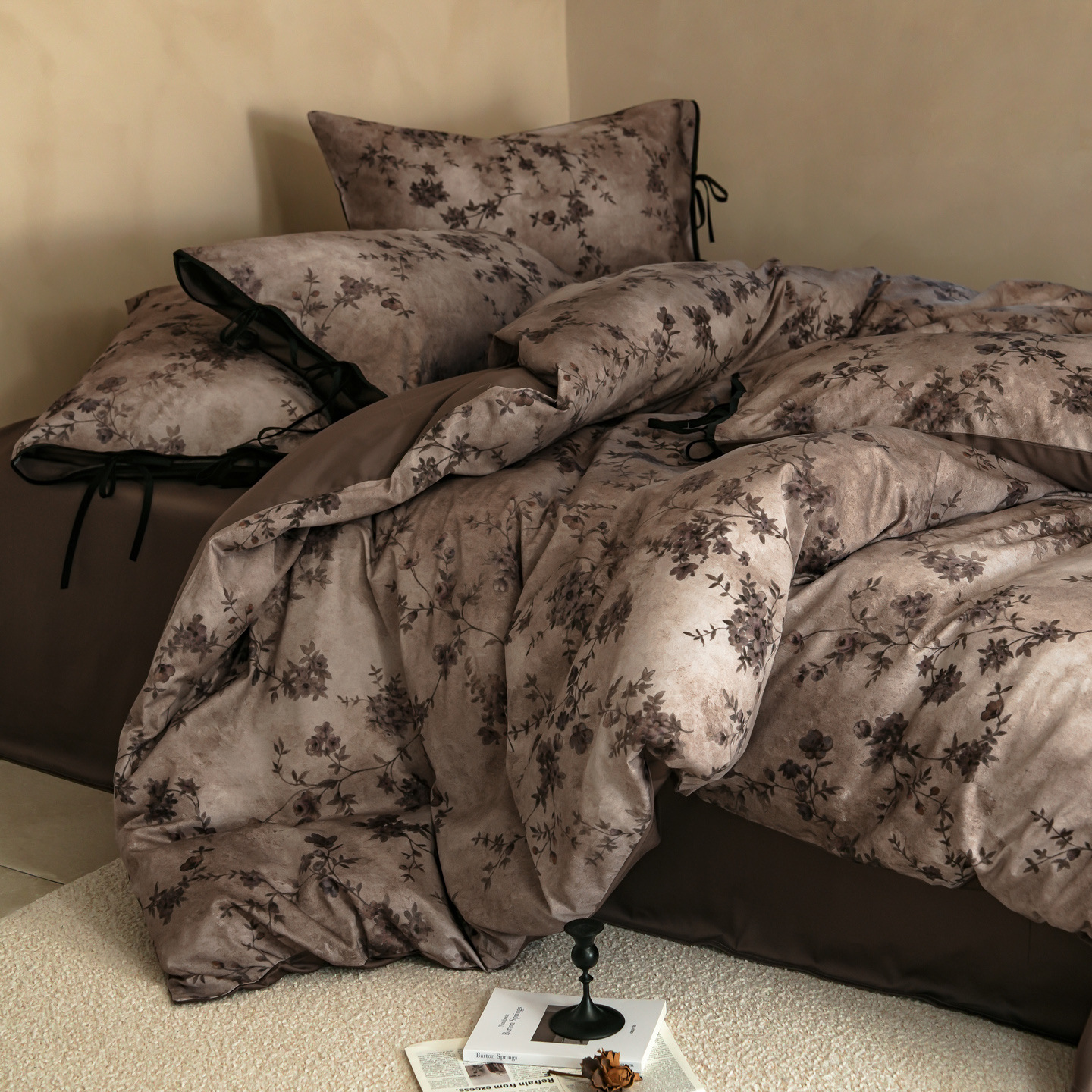 Cotton Bedding Set, Floral Pattern, Vintage Style