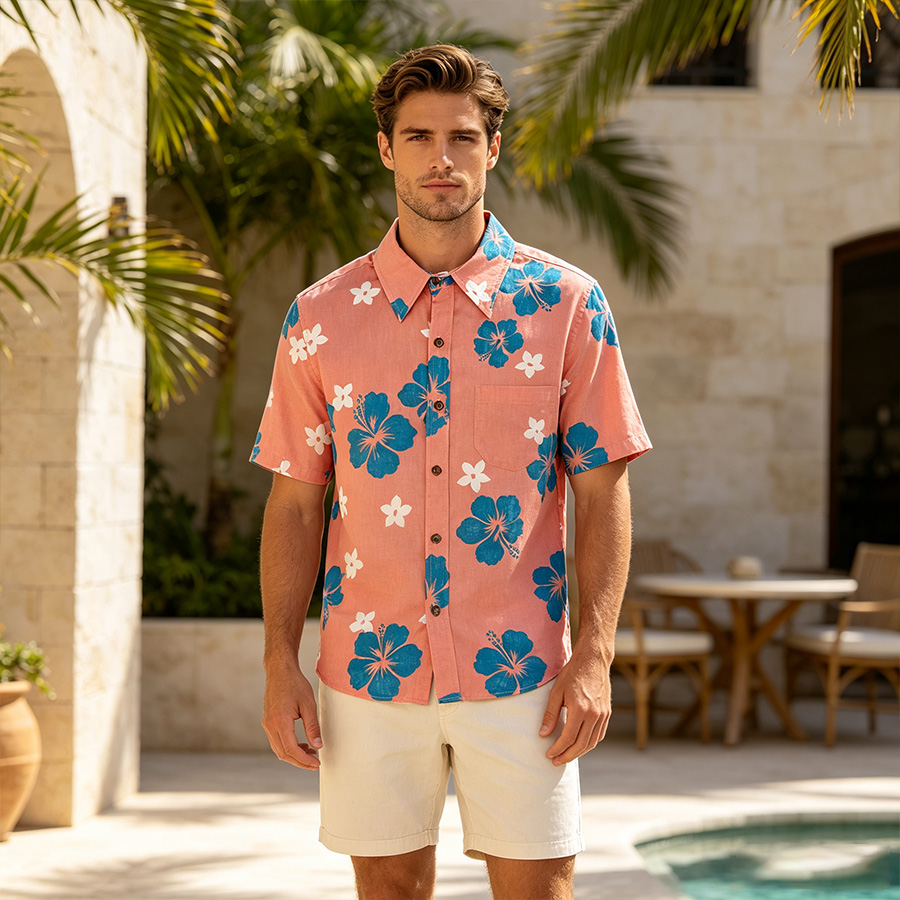 AOP Men's Regular Collar Short Sleeve Shirt